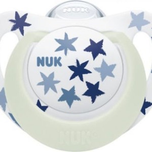 Nuk Πιπίλα Star Night Σιλικόνης 18-36m Μπλε Αστεράκια