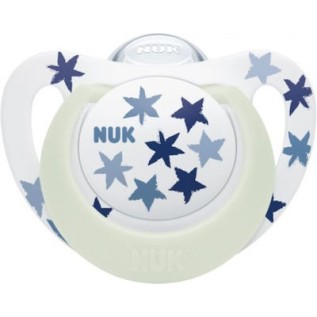 Nuk Πιπίλα Star Night Σιλικόνης 18-36m Μπλε Αστεράκια