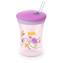 Nuk Ποτηράκι Action Cup 230ml με Καλαμάκι Μωβ