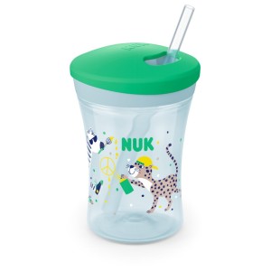 Nuk Ποτηράκι Action Cup 230ml με Καλαμάκι Πράσινο