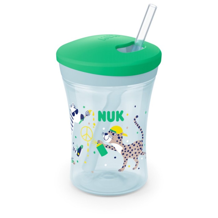 Nuk Ποτηράκι Action Cup 230ml με Καλαμάκι Πράσινο Nuk Ποτηράκι Action Cup 230ml με Καλαμάκι Πράσινο