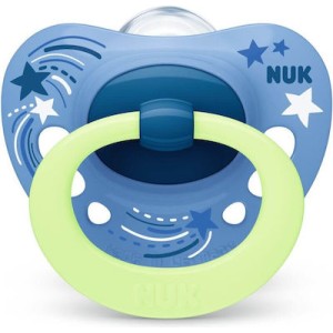 Nuk Signature Night Πιπίλα Σιλικόνης Αστεράκια Μπλε 0-6m Nuk Signature Night Πιπίλα Σιλικόνης Αστεράκια Μπλε 0-6m