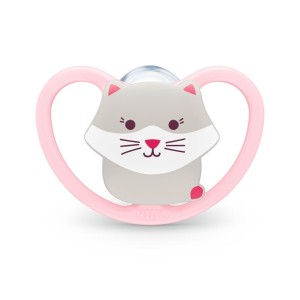 Nuk Space Πιπίλα Σιλικόνης Γατάκι 0-6m Nuk Space Πιπίλα Σιλικόνης Γατάκι 0-6m