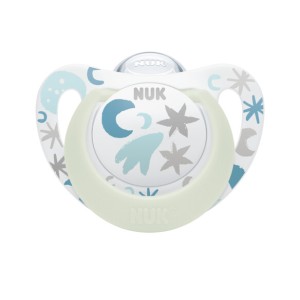Nuk Star Night Πιπίλα Σιλικόνης 0-6m Γαλάζιο Φεγγαράκι Nuk Star Night Πιπίλα Σιλικόνης 0-6m Γαλάζιο Φεγγαράκι