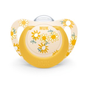Nuk Star Πιπίλα Σιλικόνης 6-18m Κίτρινα Λουλούδια Nuk Star Πιπίλα Σιλικόνης 6-18m Κίτρινα Λουλούδια