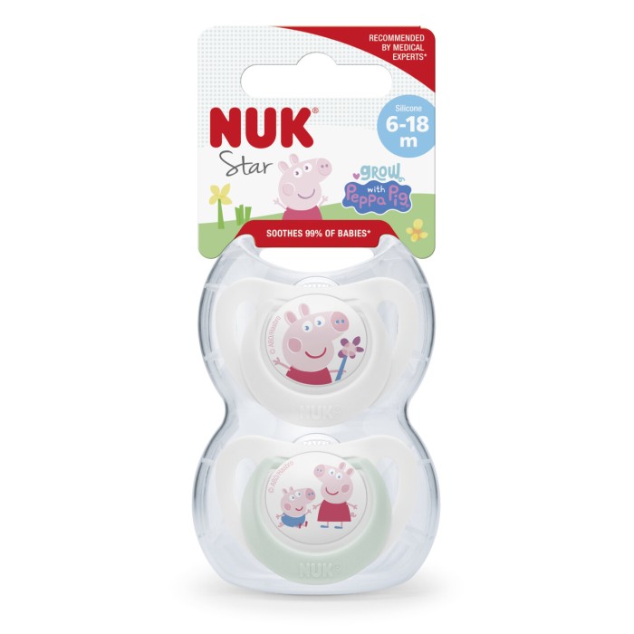 Nuk Star Πιπίλες Σιλικόνης Peppa Pig Για 6-18 μηνών 2τμχ