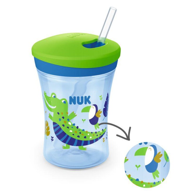 Ποτηράκι Που Αλλάζει Χρώμα Action Cup Chameleon 230ml Με Καλαμάκι Πράσινο Nuk Ποτηράκι Που Αλλάζει Χρώμα Action Cup Chameleon 230ml Με Καλαμάκι Πράσινο Nuk