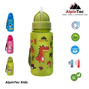 Παγούρι Με Καλαμάκι Tritan Alpintec Kids 400ml Dino Green Παγούρι Με Καλαμάκι Tritan Alpintec Kids 400ml Dino Green