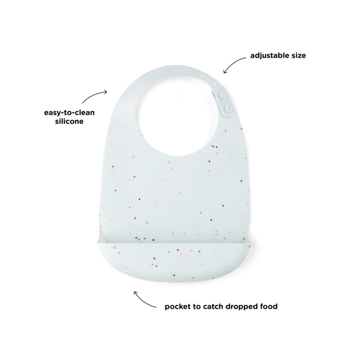 Παιδική Σαλιάρα Σιλικόνης Confetti Blue Done By Deer