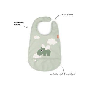 Παιδική Σαλιάρα Velcro Happy Clouds Green Done By Deer