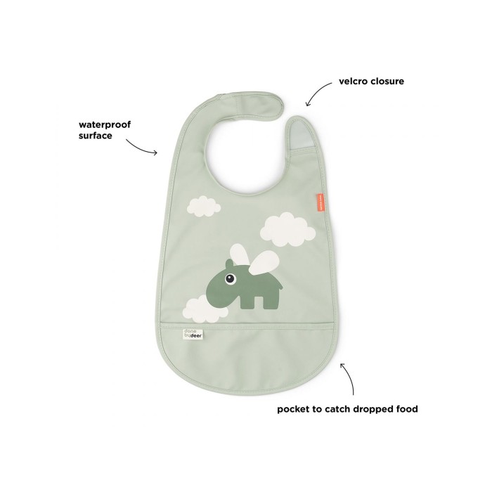 Παιδική Σαλιάρα Velcro Happy Clouds Green Done By Deer