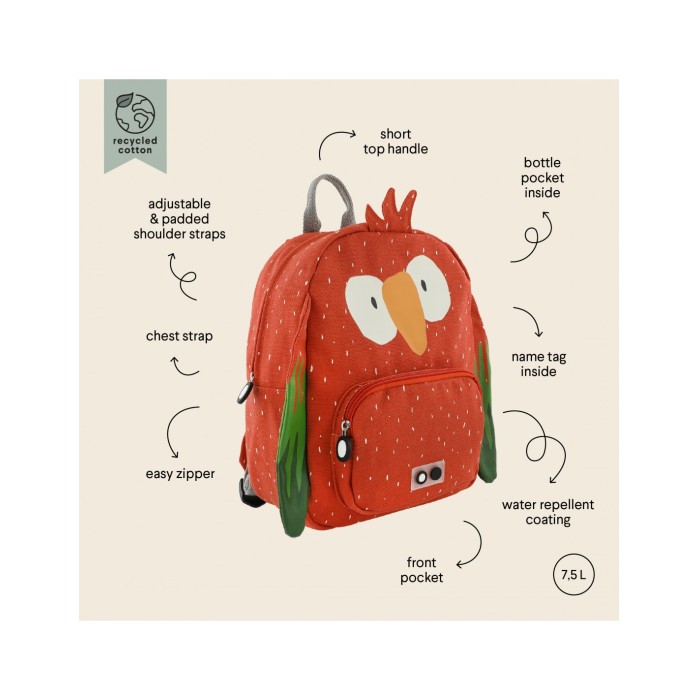 Παιδική Τσάντα Backpack Mr. Parrot Trixie Παιδική Τσάντα Backpack Mr. Parrot Trixie