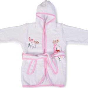 Παιδικό Μπουρνούζι Με Κουκούλα Hug Me Ρόζ Cangaroo