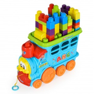 Παιδικό Παιχνίδι Τρένο Με Τουβλάκια 48τμχ Moni