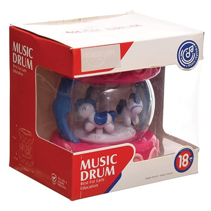 Παιδικό Παιχνίδι  Ροζ Καρουζέλ Με Τύμπανο Φωτά Και Ήχους HE0701 Huanger