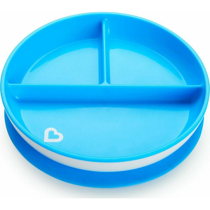 Παιδικό Πιατάκι Φαγητού Με Χωρίσματα Και Βεντούζα Μπλέ Munchkin