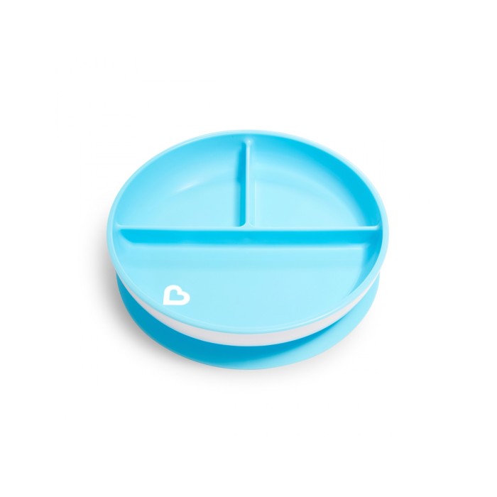 Παιδικό Πιατάκι Φαγητού Με Χωρίσματα Και Βεντούζα Μπλέ Munchkin