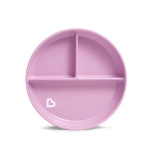 Παιδικό Πιατάκι Φαγητού Με Χωρίσματα Και Βεντούζα Μώβ Munchkin