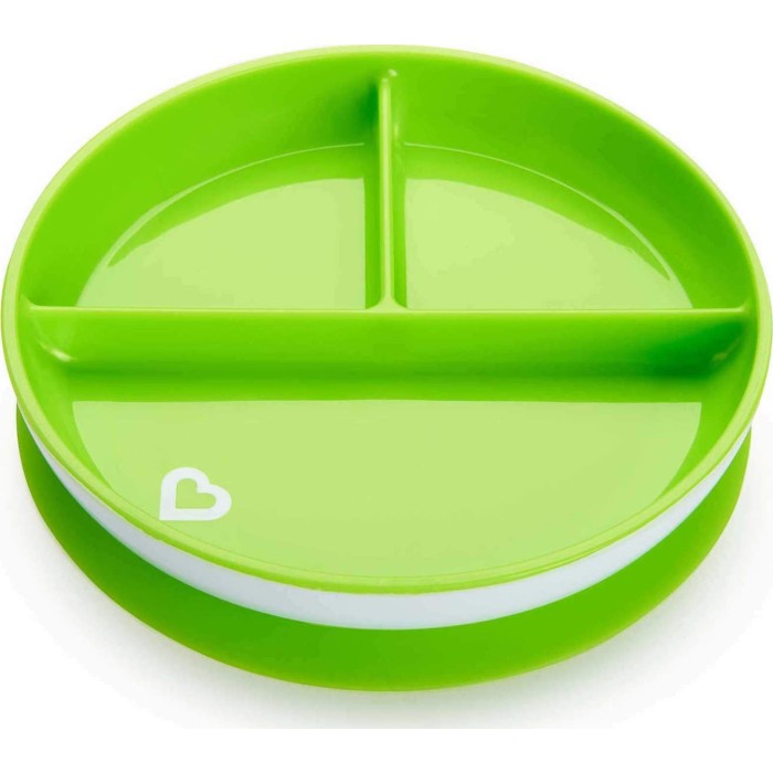 Παιδικό Πιατάκι Φαγητού Με Χωρίσματα Και Βεντούζα Πράσινο Munchkin Παιδικό Πιατάκι Φαγητού Με Χωρίσματα Και Βεντούζα Πράσινο Munchkin