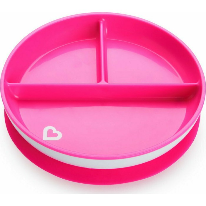 Παιδικό Πιατάκι Φαγητού Με Χωρίσματα Και Βεντούζα Ρόζ Munchkin Παιδικό Πιατάκι Φαγητού Με Χωρίσματα Και Βεντούζα Ρόζ Munchkin