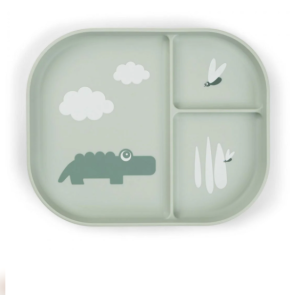 Παιδικό Πιάτο Με Χωρίσματα Happy Clouds Croco Green Done By Deer