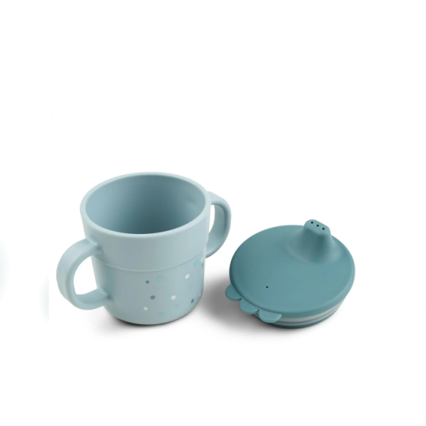 Παιδικό Ποτηράκι με Στόμιο και Λαβές Happy Dots Blue Done By Deer