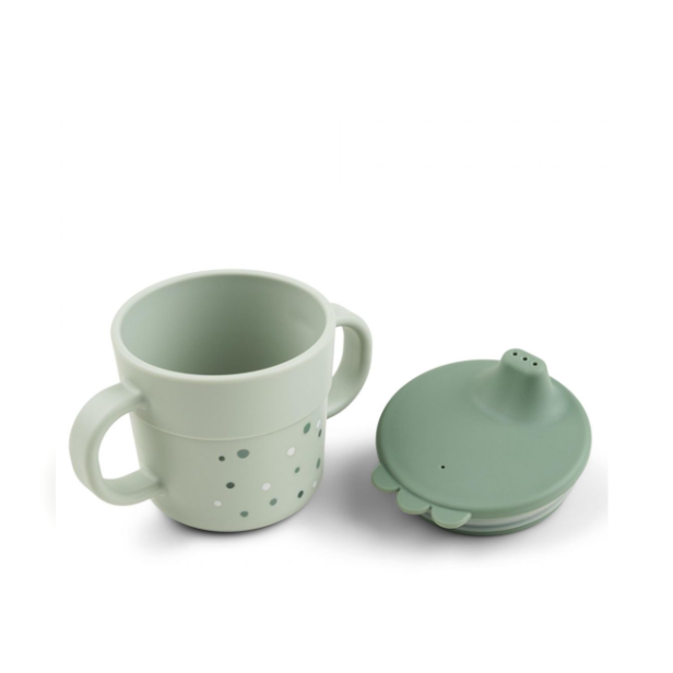 Παιδικό Ποτηράκι με Στόμιο και Λαβές Happy Dots Green Done By Deer