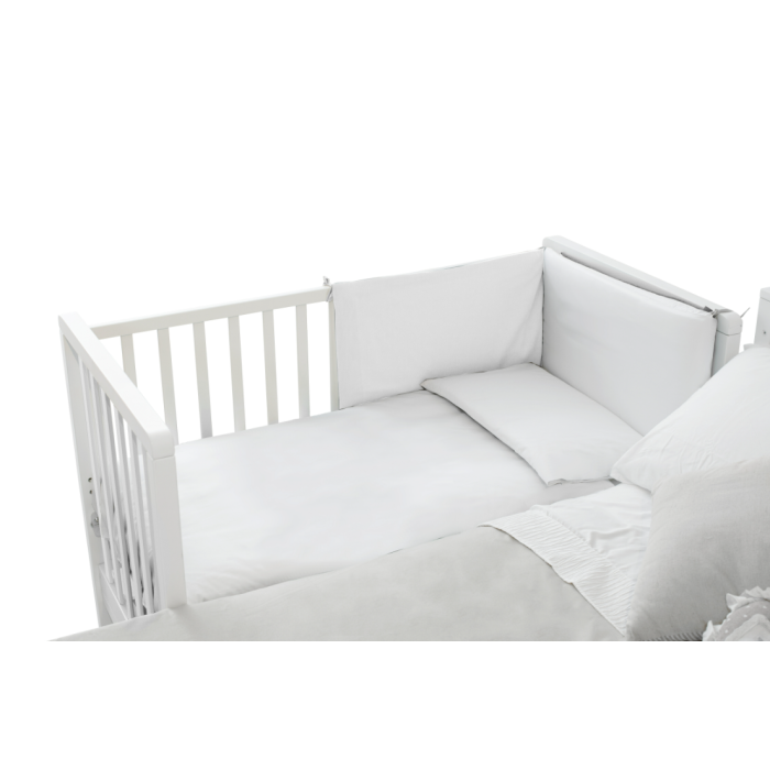 Pali Βρεφικό Σετ Win Bianco Με Λίκνο(90χ73cm) Κρεβάτι(133x73cm) Στρώματα Και Προστατευτικό Κάγκελο