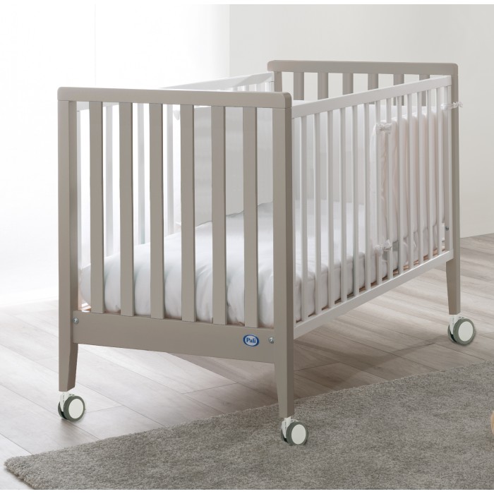 Pali Βρεφικό Σετ Win Bianco/Tortora Με Λίκνο(90χ73cm) Κρεβάτι(133x73cm) Στρώματα Και Προστατευτικό Κάγκελο