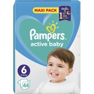 Pampers Active Baby No 6 (13-18kg) Maxi Pack 44τμχ Pampers Active Baby No 6 (13-18kg) Maxi Pack 44τμχ