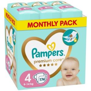 Pampers Premium Care No 4 (9-14kg) Monthly Pack 174τμχ
