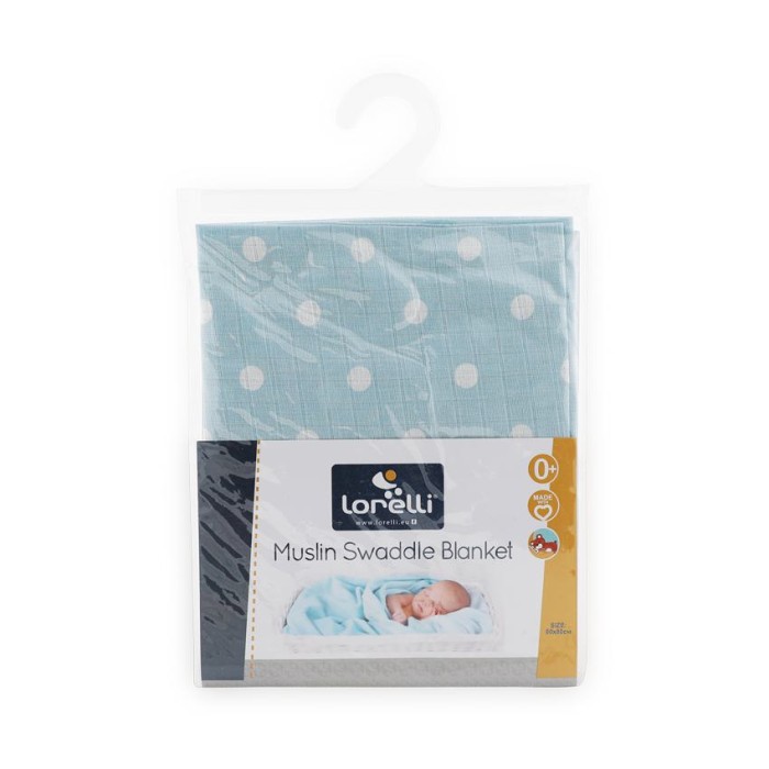 Πάνα Αγκαλιάς - Μουσελίνα Μπλε Πουά 80x80cm Lorelli