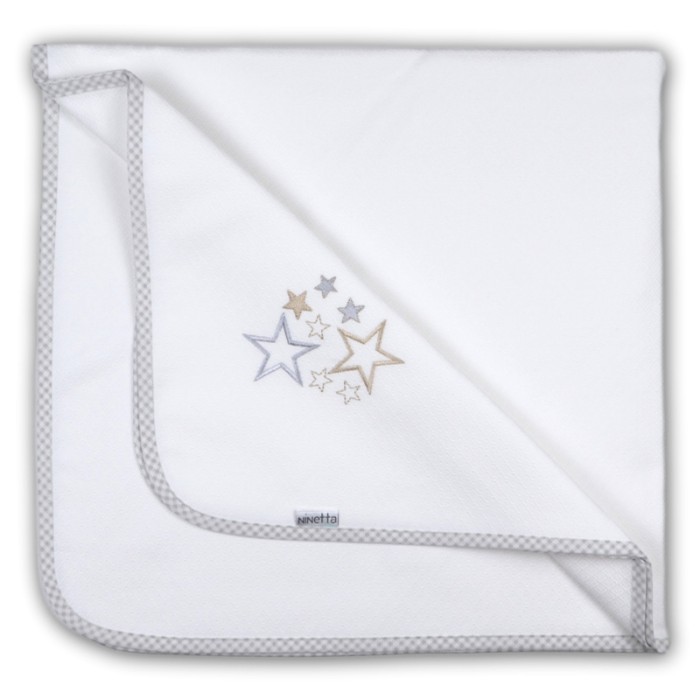 Πάνα Αγκαλιάς Πικέ Με Κέντημα Γκρι Ninetta Bebe