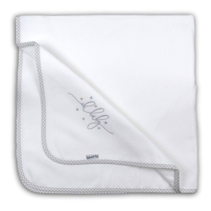 Πάνα Αγκαλιάς Πικέ Με Κέντημα Grey Ninetta Bebe