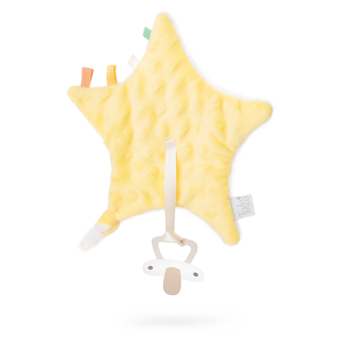 Πανάκι Παρηγοριάς Με Κλιπ Πιπίλας Aστεράκι Κίτρινο Amek Toys