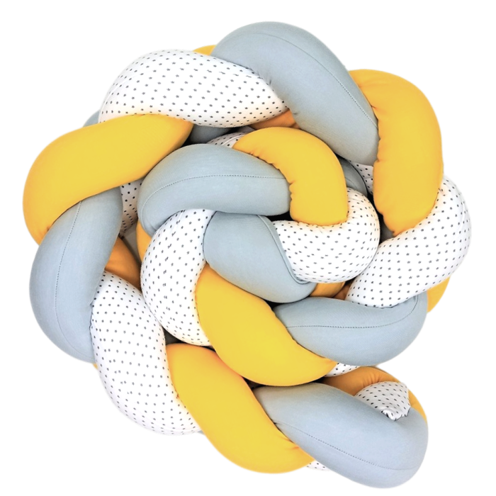 Πάντα Πλεξούδα Γκρι Κίτρινο Λευκό Με Αστέρια Baby Star