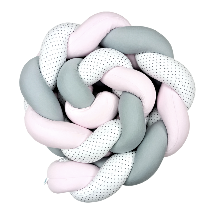 Πάντα Πλεξούδα Ροζ Γκρι Λευκό Αστέρια Baby Star