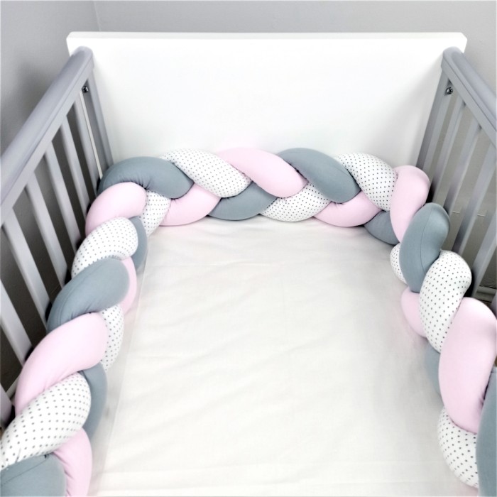 Πάντα Πλεξούδα Ροζ Γκρι Λευκό Αστέρια Baby Star