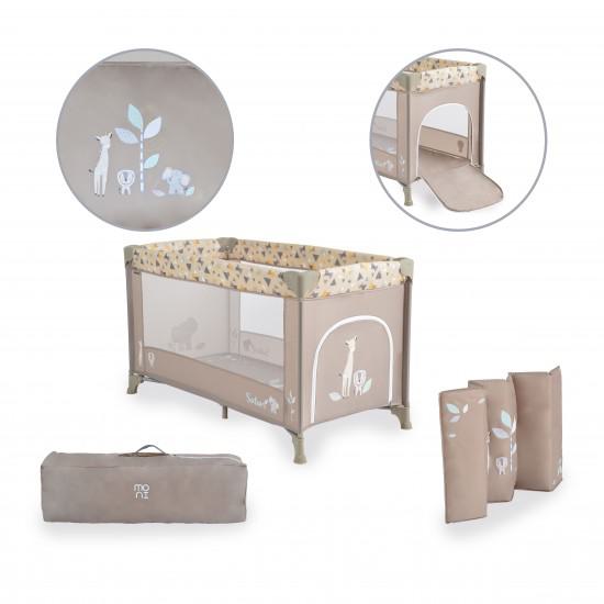 Παρκοκρέβατο 1 Eπιπέδου Safari Μπεζ Moni