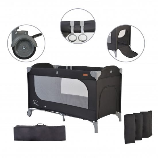 Παρκοκρέβατο 1 Επιπέδου Skyglow 1 Μαύρο Cangaroo