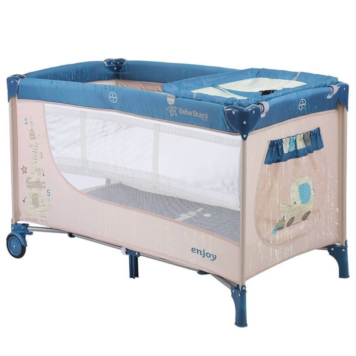 Παρκοκρέβατο 2 Επιπέδων Enjoy Μπλε 808-181 Bebe Stars