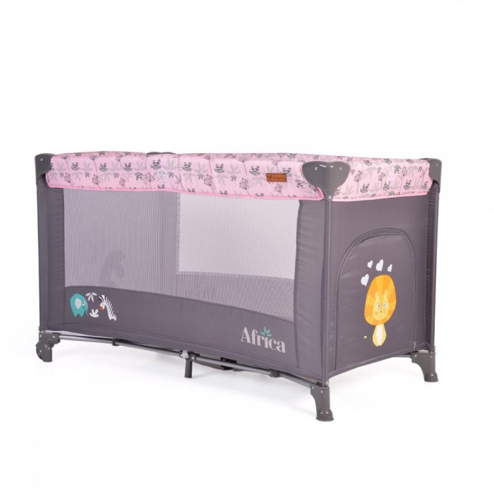 Παρκοκρέβατο 1 Επιπέδου Africa  Ροζ Cangaroo