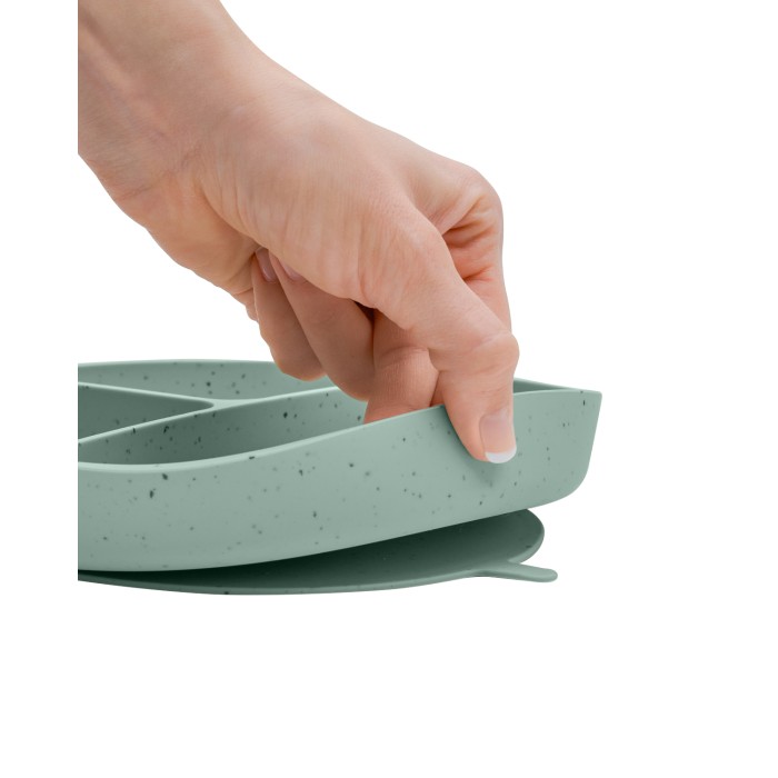 Πιάτο Με Χωρίσματα Platinum Silicone Sage Kikka Boo