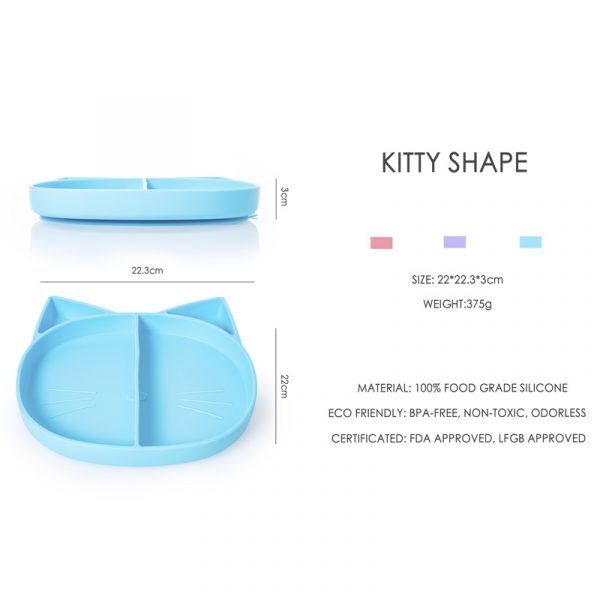 Πιάτο Σιλικόνης Μπλε Αλεπού Με Χωρίσματα Baby Wise Πιάτο Σιλικόνης Μπλε Αλεπού Με Χωρίσματα Baby Wise