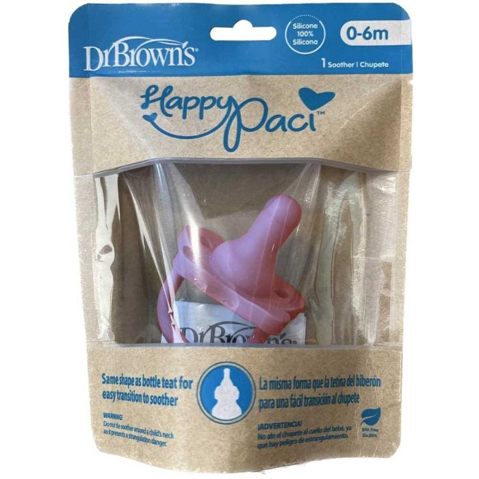 Πιπίλα Όλο Σιλικόνη Ροζ Ματ Dr. Brown's