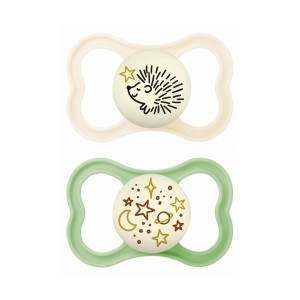 Πιπίλα Supreme Night Σιλικόνης 6-16 μηνών - Unisex – Κρεμ - Πράσινο - MAM