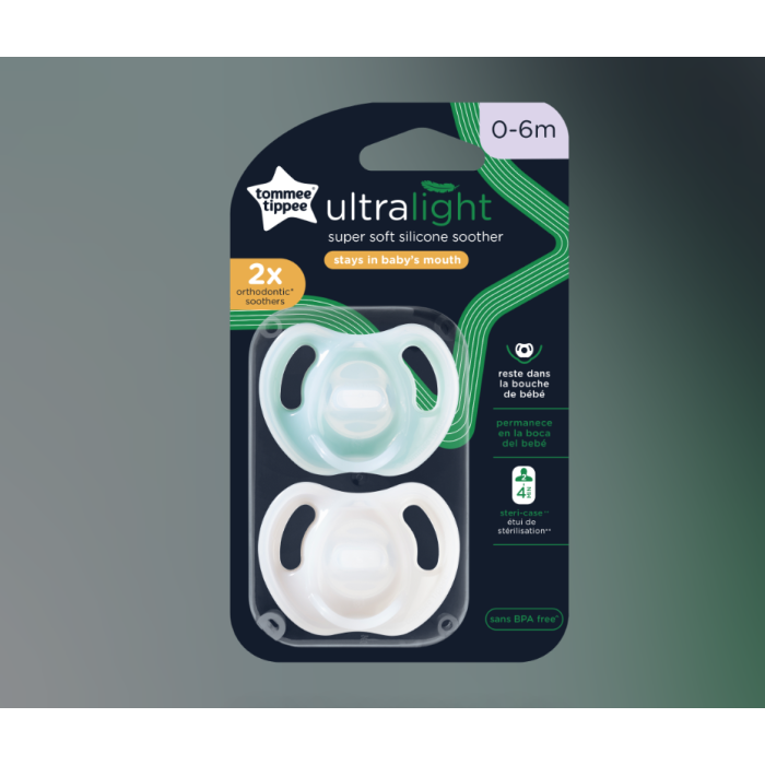 Πιπίλες Σιλικόνης Ultra Light 0-6m 2τμχ Tommee Tippee