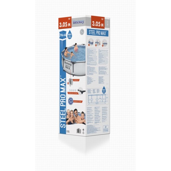 Πισίνα Κήπου 56406 Steel Pro Pool Frame Pool 3.05m x 76cm Bestway