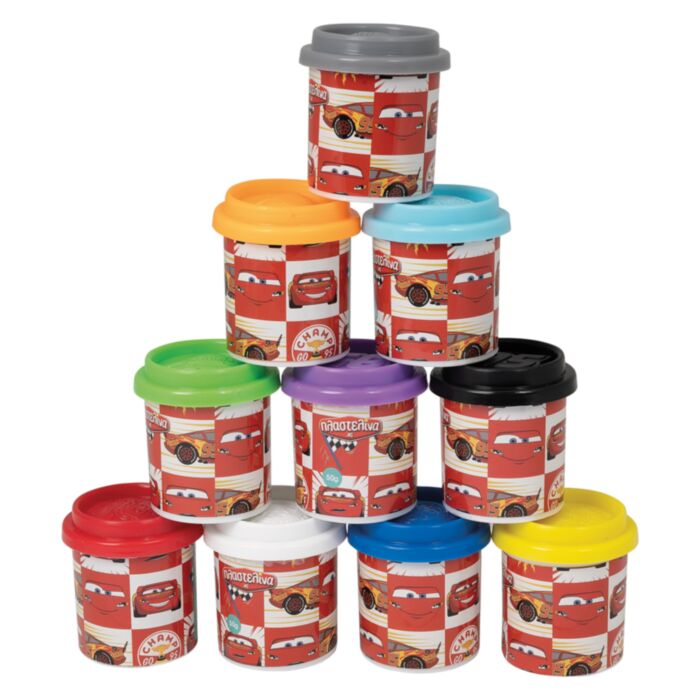 AS Πλαστελίνη Disney Cars Κουτί Με 10 Βαζάκια Και Καπάκια Καλουπάκια 500gr Για 3+ Χρονών AS Πλαστελίνη Disney Cars Κουτί Με 10 Βαζάκια Και Καπάκια Καλουπάκια 500gr Για 3+ Χρονών
