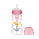 Πλαστικό Μπιμπερό με Φαρδύ Λαιμό Options+ & Θηλή Σιλικόνης 270ml Ροζ Dr. Brown's